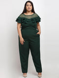 Flambeur Women's Plus Size Crepe Solid Jumpsuits