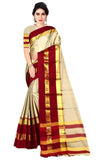 Precious Solid With Zari Border Cotton Silk Saree