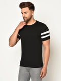 Cotton Side Stripes Half Sleeves Mens Tshirts